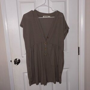 Three Bird Nest taupe short romper